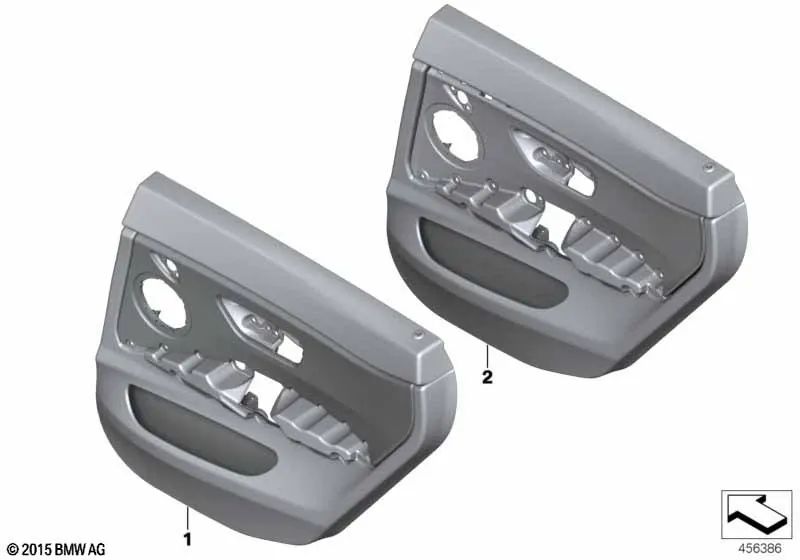 Revestimiento de puerta trasera derecha para BMW Serie 4 F36, F36N (OEM 51427346356). Original BMW