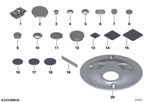 Abdichtfolie para BMW Serie 2 G42, Serie 3 G20, G20N, G21, G21N, G28, G28N, G80, G81, Serie 4 G22, G23, G26, G82 (OEM 07147136639). Original BMW