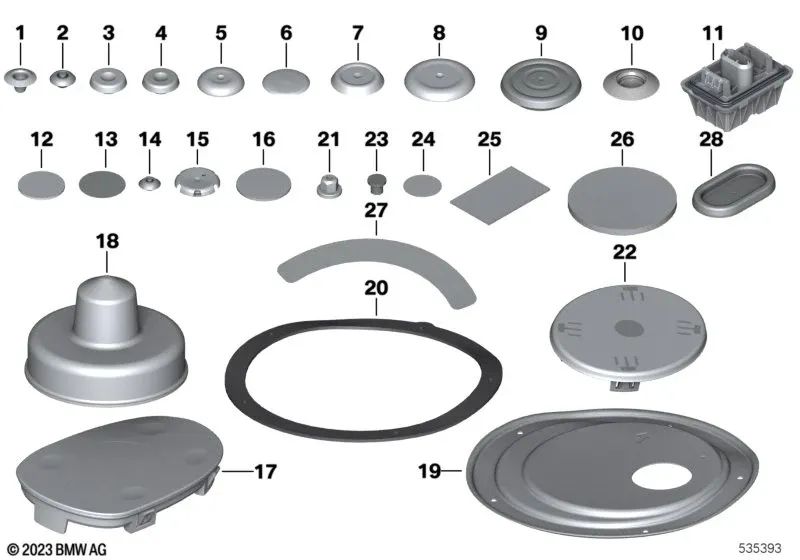 Tapa de la abertura de la columna de dirección para BMW Serie 1 F20, F21, Serie 2 F22, F23, F87, Serie 3 F30, F31, F34, F35, F80, Serie 4 F32, F33, F36, F82, F83 (OEM 51477422490). Original BMW