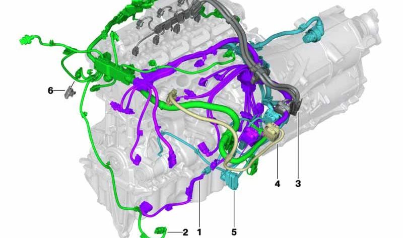 Arnés de cables del motor para BMW Serie 3 G20, G20N, G21N, Serie 4 G22, G22N, G23, G23N, G26, G26N, X3 G01N, X4 G02N, Z4 G29 (OEM 12515A05D05). Original BMW.