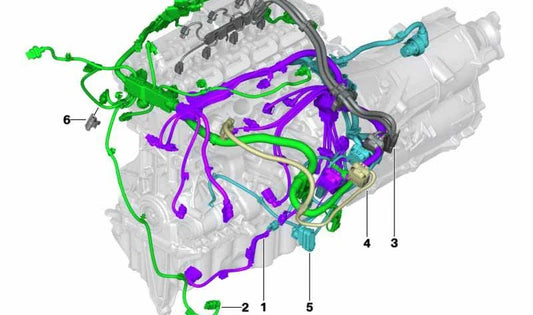 Arnés de cables del motor para BMW Serie 3 G20, G20N, G21N, Serie 4 G22, G22N, G23, G23N, G26, G26N, X3 G01N, X4 G02N, Z4 G29 (OEM 12515A05D05). Original BMW.