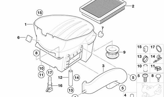 Abrazadera OEM 17127609183 para BMW F07, F10, F11, F06, F12, F13, F01, F02, G12. Original BMW