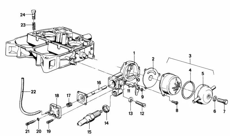 Membrana para BMW E21, E12 (OEM 13111268244). Original BMW