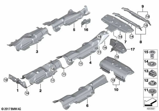 Aislamiento térmico parachoques trasero para BMW F39 (OEM 51487427916). Original BMW.