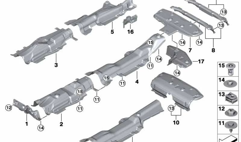 Aislamiento térmico de depósito para BMW Serie 2 F46, F46N, X1 F49 (OEM 51487290775). Original BMW