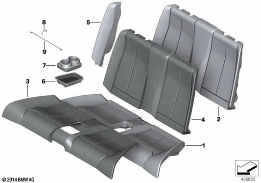 Funda de asiento de cuero para BMW Serie 2 F23, F23N (OEM 52207354552). Original BMW