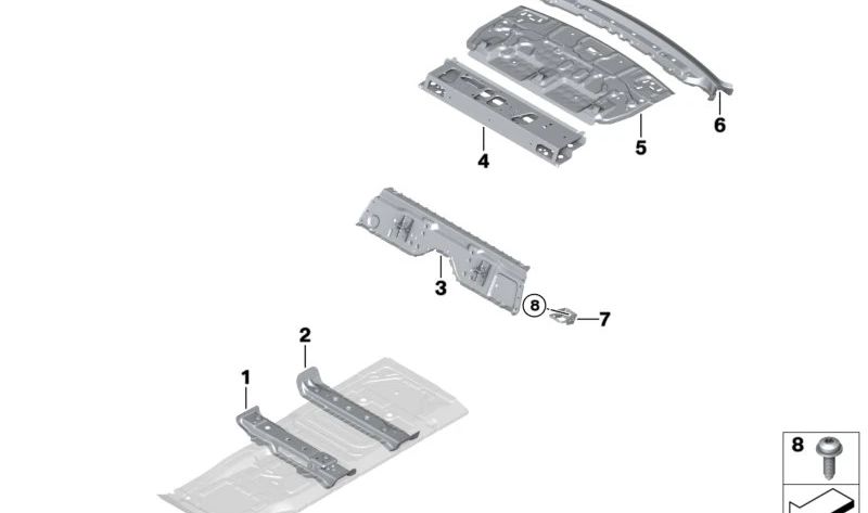 Tornillo autoseguro original OEM 07147427469 para BMW {G26, G11, G12, F91, F92, F93, G14, G15, G16, I20}.