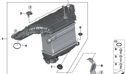 Dato per BMW 2 G87 Series, serie 3 G80, G81, 4 G82, G83, X3 F97, X4 F98 (OEM 17518089425). BMW originale