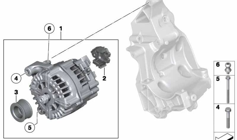 Regulador del alternador OEM 12317603776 para BMW F07, F10, F11, F01, F02, E70, E71. Original BMW.