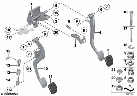 Perno para resorte de punto muerto para BMW E83, E83N, E89 (OEM 35303416956). Original BMW