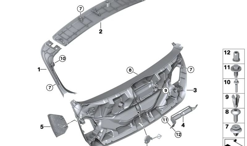 Tapa de acceso para cambio de bombilla derecha OEM 51497456068 para BMW F40. Original BMW.