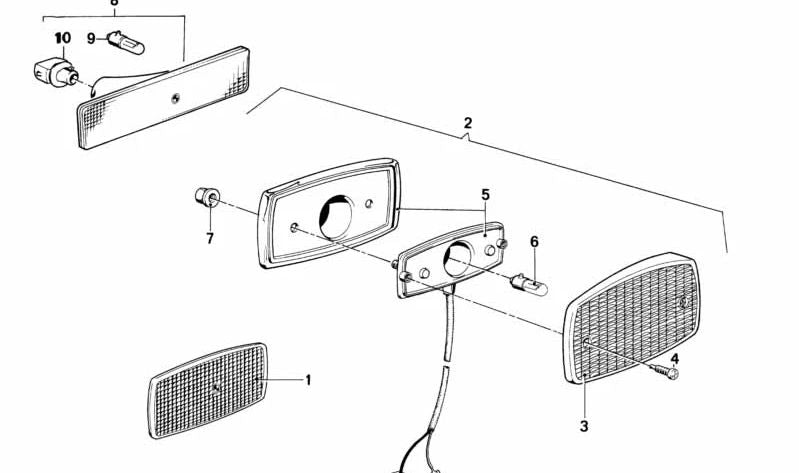 Lamp holder for BMW 3 Series E36, 5 Series E34, 6 Series E24, 7 Series E32 (OEM 63141376979). Original BMW.