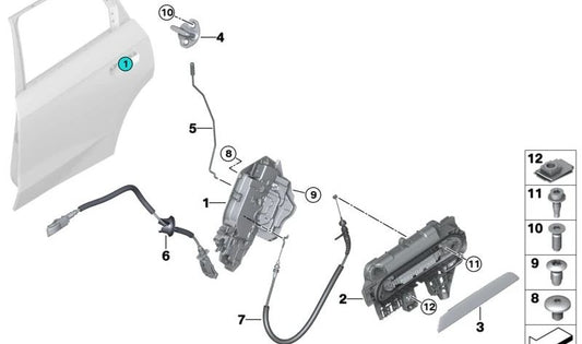 OEM CLIP DADO 07147576706 per BMW G42, U06, G87, G26, U11, U12, U10, G45, E89, F55, F56, J05, F57, F54. BMW originale.