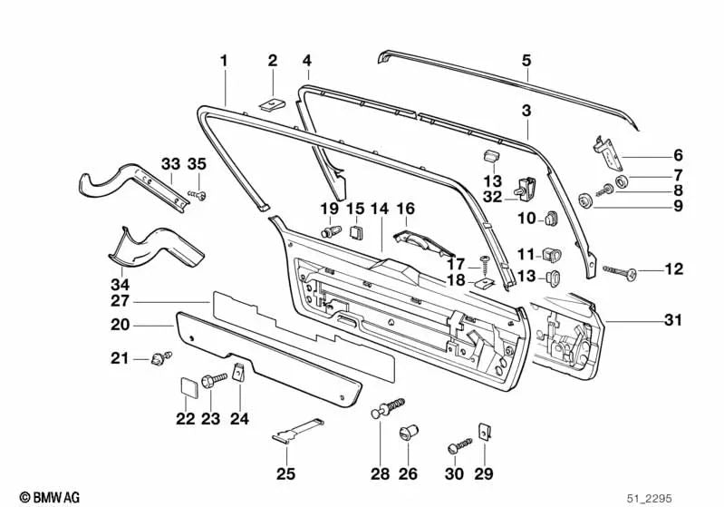 Correa de sujeción para caja de herramientas para BMW Serie 5 E34 (OEM 51498120980). Original BMW