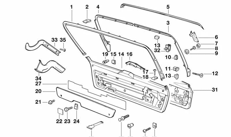 Screw for BMW 5 Series E34 (OEM 51498149361). Original BMW.