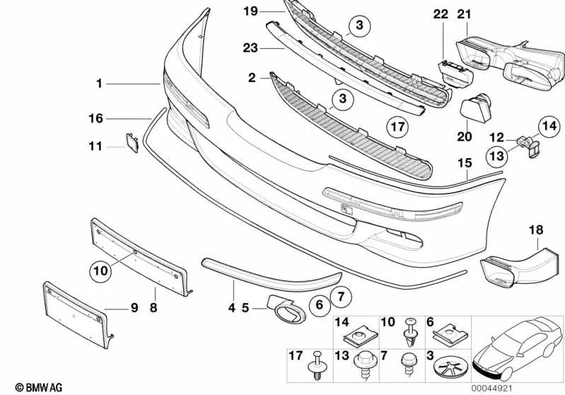 Oil cooler air duct for BMW 5 Series E39 (OEM 51112695762). Original BMW