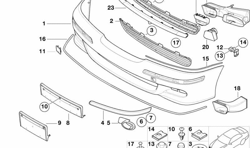 Tapa derecha para BMW Serie 5 E39 (OEM 51117891932). Original BMW