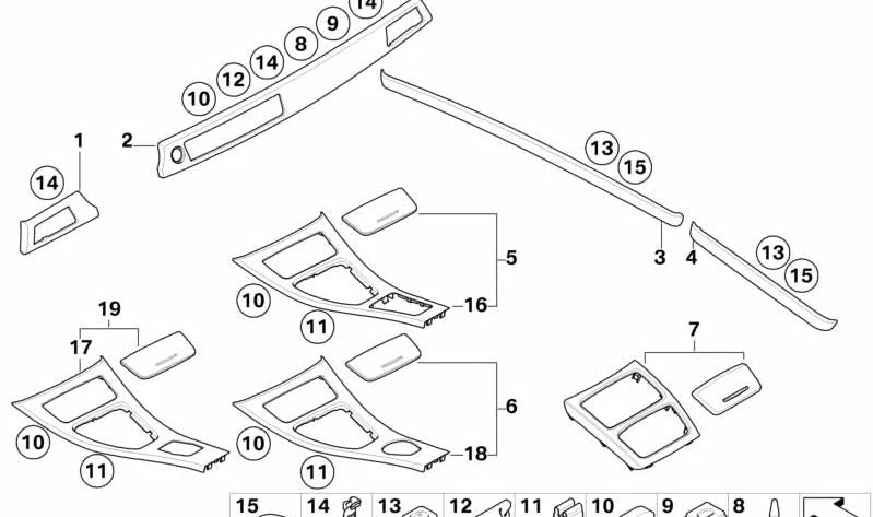 Moldura decorativa puerta izquierda para BMW E92, E93 (OEM 51416958235). Original BMW.