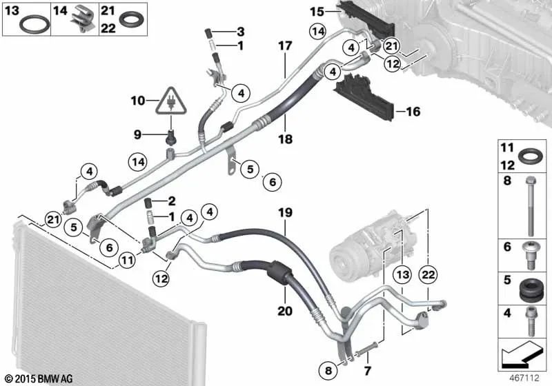 Druckrohr für BMW 7er F01, F02 (OEM 64539120007). Original BMW.