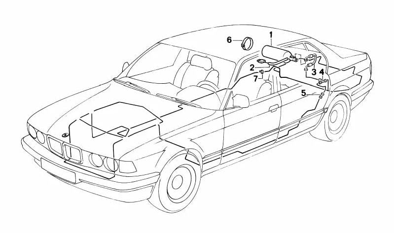 OEM 61318371002 Sensor de temperatura do extintor frontal para BMW E32, E38. BMW original.