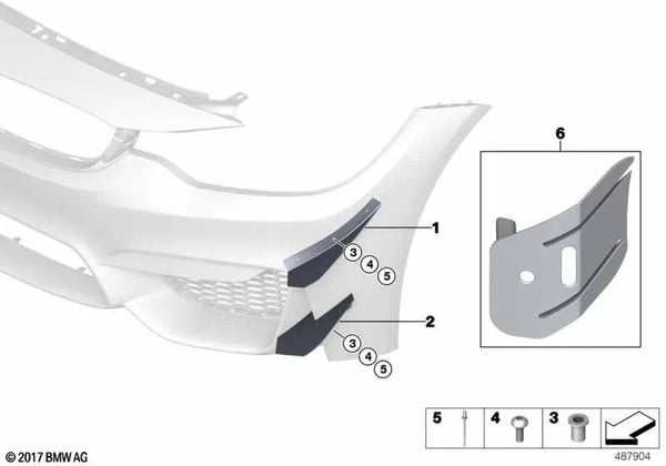 Deflector de aire derecho para BMW F01, F02, E70, E71, F07, F10, F11 (OEM 51628431676). Original BMW.