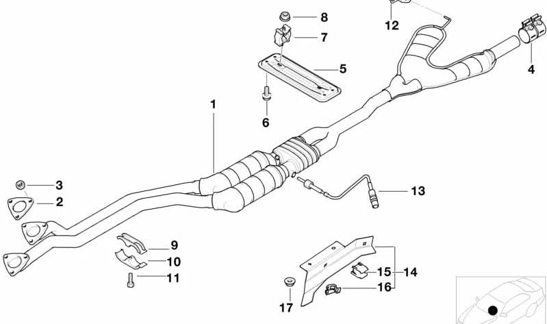 Soporte para BMW Serie 1 E81, E82, E87, E88, Serie 2 F87N, Serie 3 E90, F30, F34, Serie 4 F32, F33, Serie 5 E39, E60, E61, Serie 6 E63, E64, Serie 7 E65, F01, F02, X1 E84, X3 E83N, X5 E70, X6 E71, Z4 E85, Z8 E52 (OEM 11787547163). Original BMW