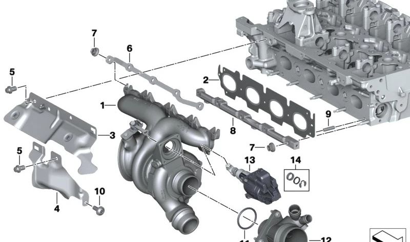 Válvula de control Wastegate OEM 11658691853 para BMW F40, F44, F45, F46, G20, G21, F90, G30, G31, G32, G11, G12, F91, F92, F93, F48, F39, G01, G02, G05, G06, G29. Original BMW.