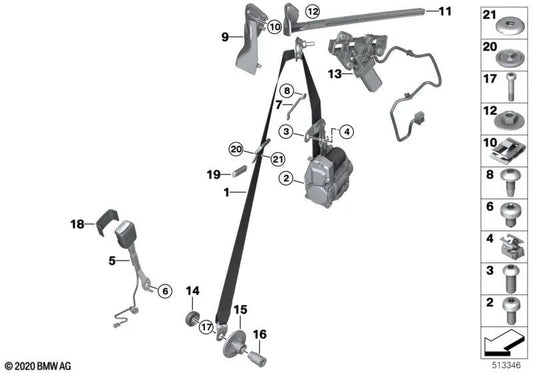 Obergurt REMA delantero izquierdo para BMW G22, G82 (OEM 72119476271). Original BMW