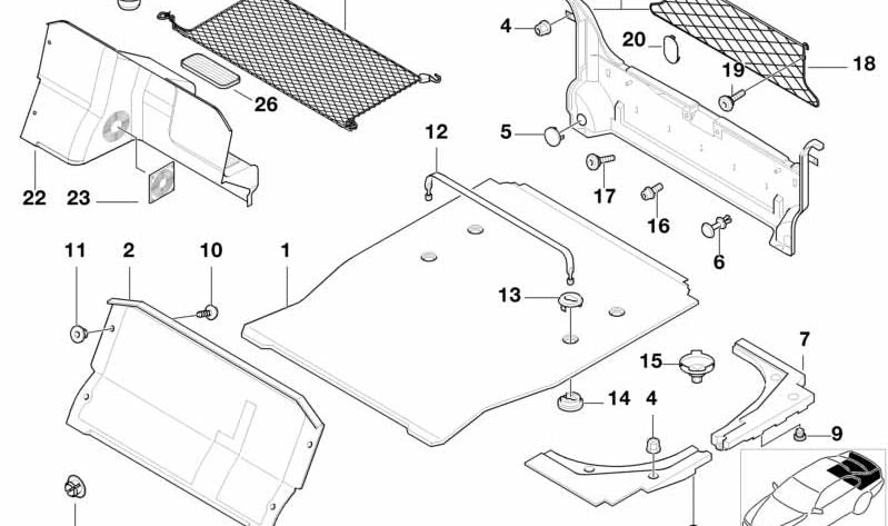 Verkleidung Abschlussblech para BMW E38 (OEM 51478157849). Original BMW