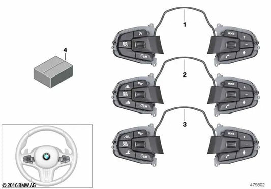 M-Sport Multifunction Steering Wheel Switch for BMW 7 Series G11, G12 (OEM 61318064476). Original BMW