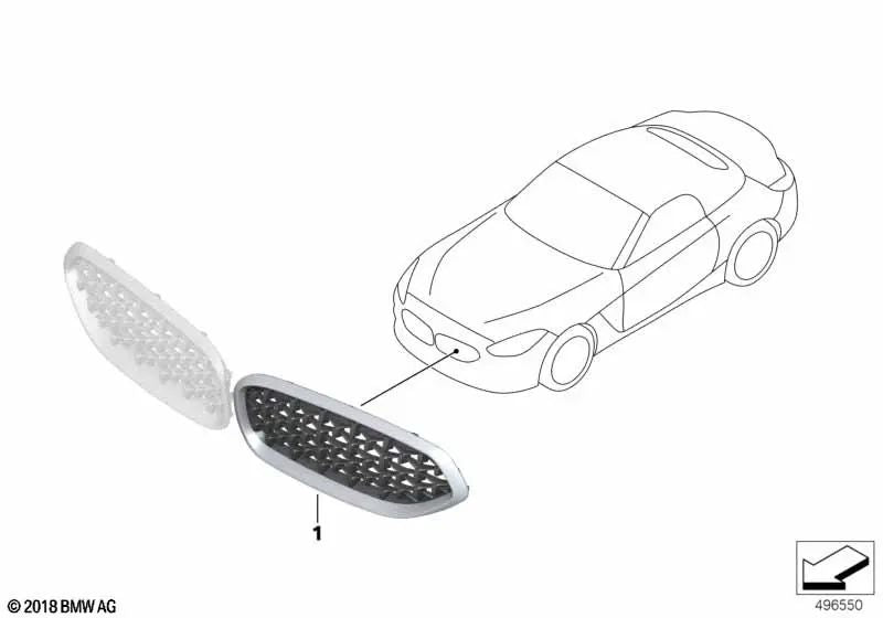 Ziergitter vorne rechts für BMW Z4 G29 (OEM 51137435520). Original BMW