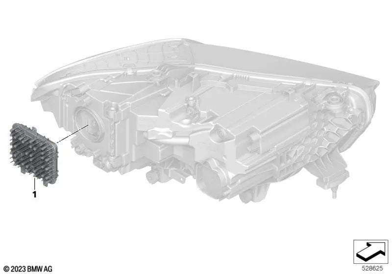 Headlight electronics control unit for BMW F95N, G05N, F96N, G06N, G07N, G09 (OEM 63115A641B2). Original BMW