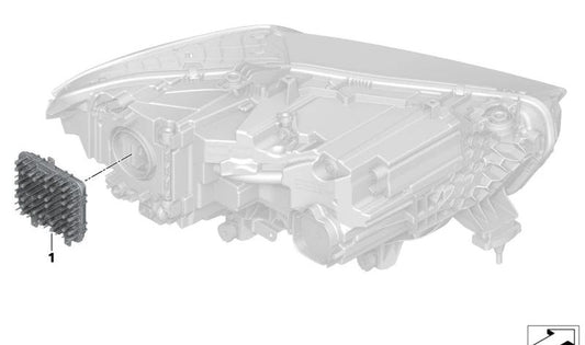 Módulo electrónico para luces delanteras OEM 63115A641B5 para BMW {U11, G05, F95, G06, F96}. Original BMW.