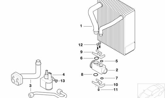 Expansion Valve for BMW E66 (OEM 64119178315). Original BMW.