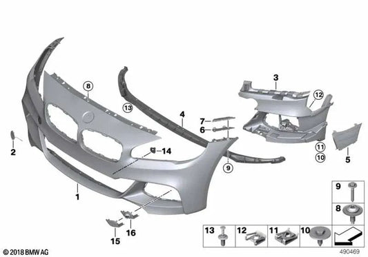 Soporte del sensor PDC interior derecho para BMW Serie 2 F45N, F46N (OEM 51118093312). Original BMW.