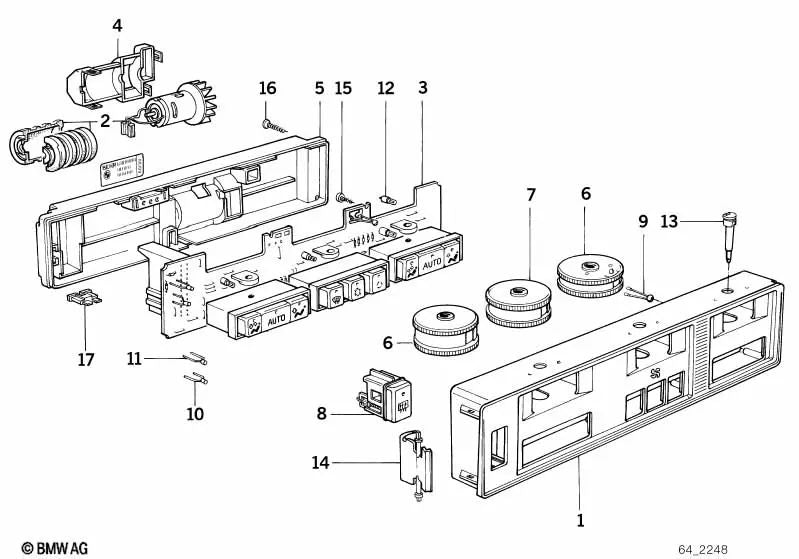 Drehschalter Temperatura para BMW Serie 5 E34, Serie 7 E32 (OEM 64111390691). Original BMW