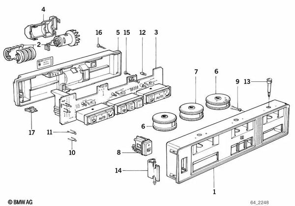 Drehschalter Temperatura para BMW Serie 5 E34, Serie 7 E32 (OEM 64111390691). Original BMW