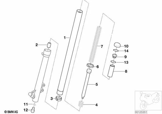 Tubo de horquilla para varios modelos de BMW Motorrad F (OEM 31427721928). Original BMW Motorrad