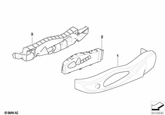 Embellecedor asiento exterior izquierdo para BMW E63, E63N (OEM 52108031153). Original BMW