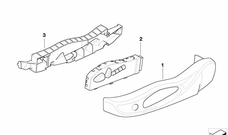 Right outer seat apron for BMW 6 Series E63 (OEM 52107898408). Original BMW