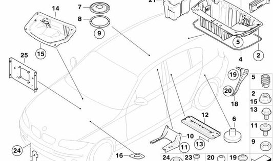 OEM 517192556 Séparateur de plateau multifonction pour BMW E82, E88. BMW d'origine.