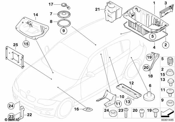 Bandeja multifuncional para el suelo del maletero para BMW Serie 1 E81, E87, E87N (OEM 41147120019). Original BMW.