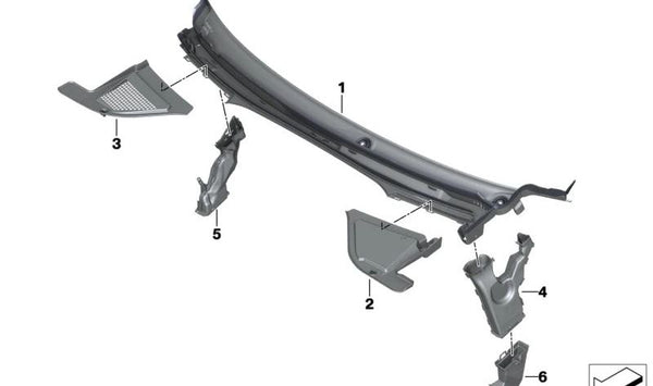 Cubierta del Parabrisas Parte 2 para BMW X5 F95, G05, X6 F96, G06, X7 G07, XM G09 (OEM 51717434882). Original BMW