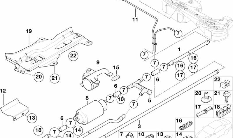 **Pasamuros de goma OEM 61131368842 para BMW E30, E46, Z1. Original BMW.**