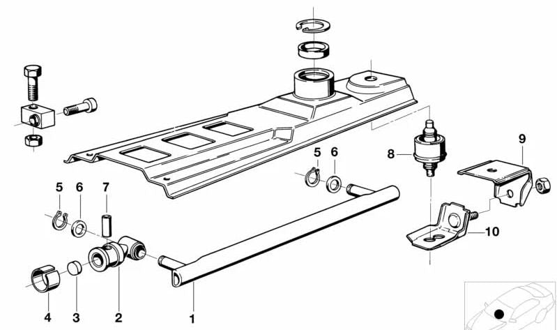 Straight shift rod for BMW 3 Series E21, E30 5 Series E28 (OEM 25111220501). Original BMW