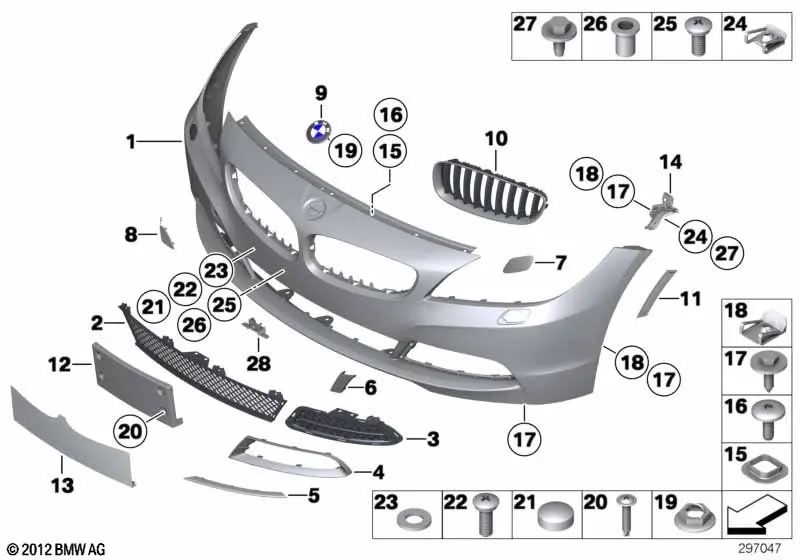 Blende Gitter negro-plata para BMW Z4 E89 (OEM 51117203847). Original BMW