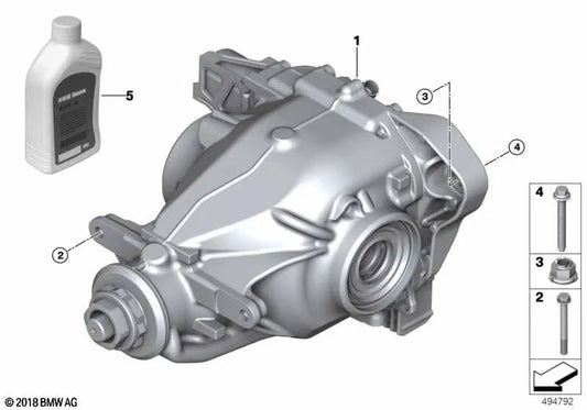 Diferencial trasero para BMW Serie 5 G30, G30N, G31, G31N, Serie 6 G32, G32N, Serie 7 G11, G11N, G12, G12N (OEM 33109454755). Original BMW