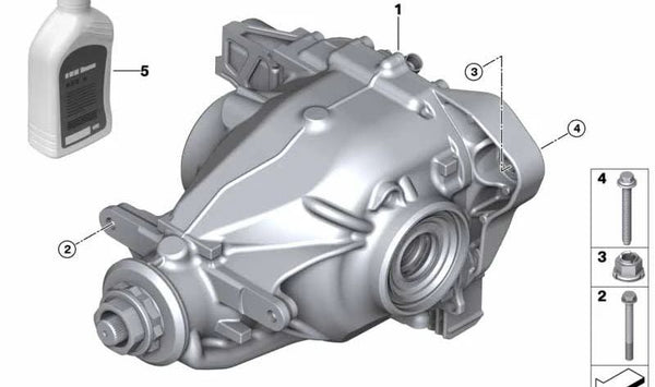 Eje trasero con bloqueo para BMW G87 Serie 2, G80 Serie 3, G80N, G82 Serie 4 (OEM 33108046243). Original BMW.