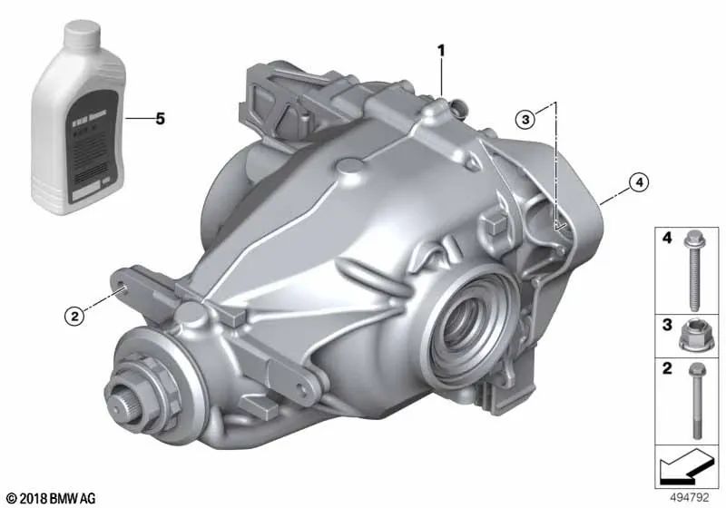 Diferencial Trasero para BMW Serie 7 G11N, G12N, Serie 8 G14, G15, G16 (OEM 33109454760). Original BMW.