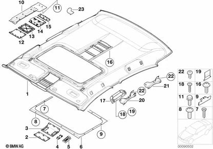 Countersunk screw for BMW 5 Series F10, F11N, F18N, 7 Series E65, E66 (OEM 51449128842). Original BMW.